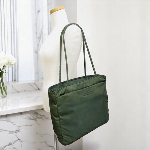 Prada Green Bolsa Nylon Tote Bag w/ Authentication Card - Picture 2 of 11